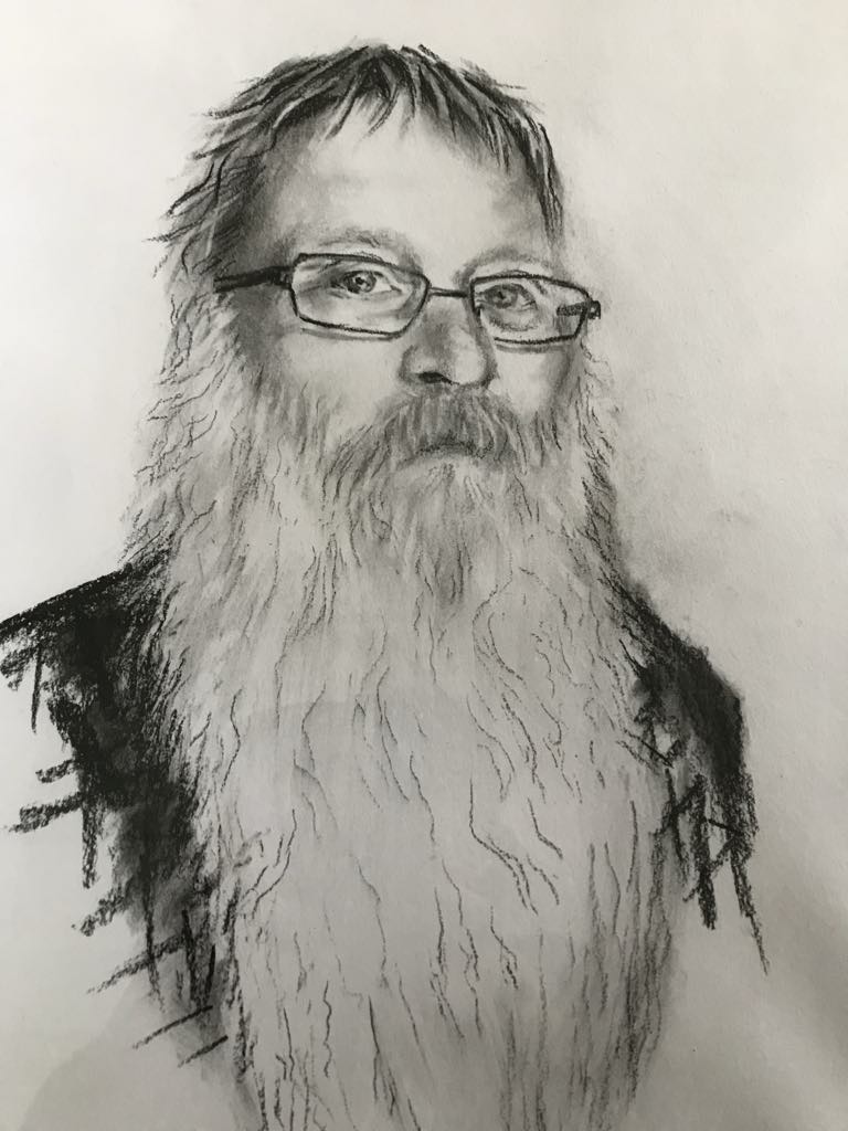 Handmålat kolporträtt från foto